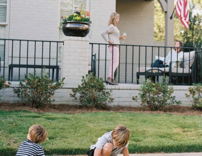 family on front porch